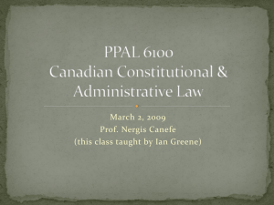 Canadian Constitutional & Administrative Law