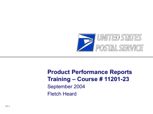 Product Performance Reports Training Module