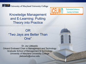 Knowledge Management and E-Learning: Putting Theory into