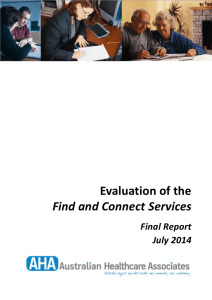 Evaluation of Find and Connect Services Final Report