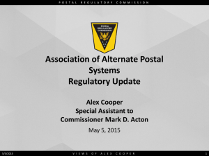2015 Postal Regulatory Commission Update