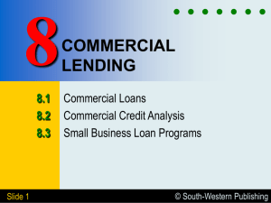 Chapter 8 COMMERCIAL LENDING