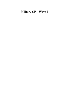 Military CP—Wave 1 - Millennial Speech & Debate