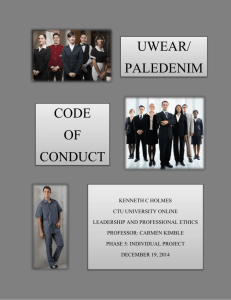 uwear/paledenim code of conduct