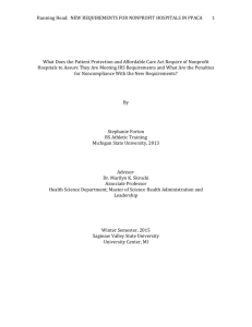 New Requirements for Nonprofit Hospitals 30 - HFMA