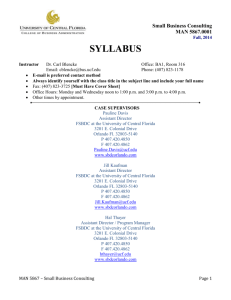 syllabus - Florida SBDC at the University of Central Florida