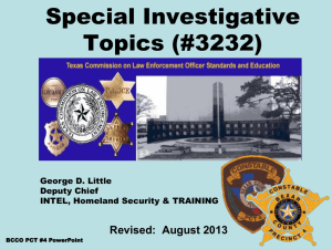 Special Investigative Topics TCLEOSE # 3232 (Rev 2013)