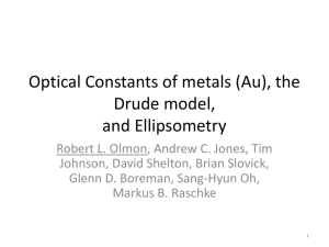 Optical Constants of metals (Au), the Drude model