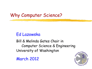 Why Computer Science? - Computer Science & Engineering