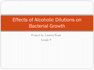 Effects of Alcoholic Dilutions on Bacterial Growth