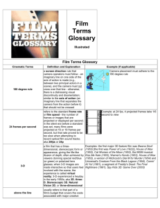 Film Terms Glossary - Rowan County Schools