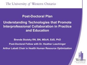 Post-Doctoral Plan Understanding Technologies that Promote
