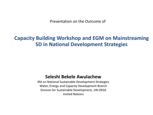 Outcomes of the DSD Capacity Building Workshop