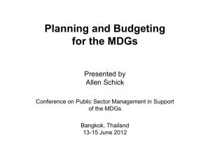 3 Planning and Budgeting for the MDGs