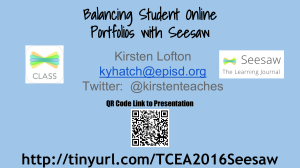 Balancing Student Online Portfolios with Seesaw