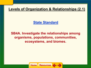 Levels of Organization & Relationships Notes (2.1)