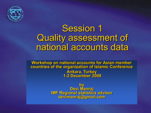Session I: Quality Assessment of National Accounts Data