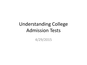 Understanding College Admission Tests