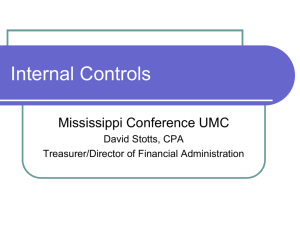 Internal Controls - Mississippi Annual Conference