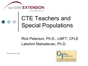 Special Populations in CTE: Best Practices in Four Critical Areas