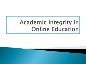 Academic Integrity in Online Education
