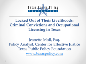 Criminal Convictions and Occupational Licensing in Texas