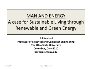MAN AND ENERGY A case for Sustainable Living through