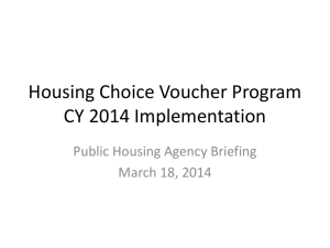 Housing Choice Voucher Program CY 2013 Renewal