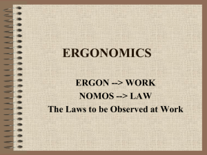 INTRODUCTION TO ERGONOMICS