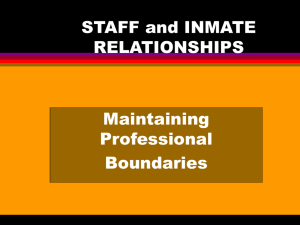 STAFF and INMATE RELATIONSHIPS - NC-NET