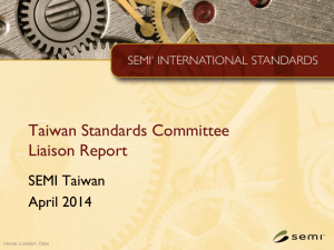Taiwan Liaison Report for ISC May 2014