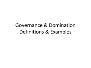 Governance & Domination Definitions