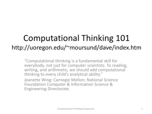 Computational Thinking 101