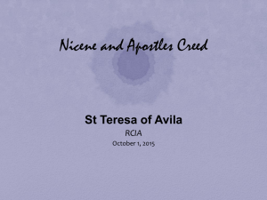 RCIA The Creed 2015 .ppt - St. Teresa of Avila Catholic Church