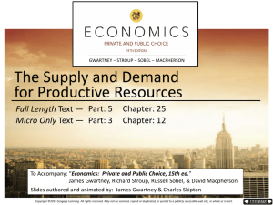 The Supply and Demand for Productive Resources (15th ed.)