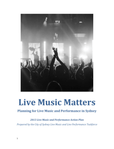 Live Music and Performance Action Plan