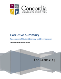 Executive Summary of Assessment 2013