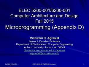 Lecture 8: Microprogramming (Appendix D)