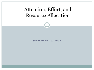 Attention, Effort, and Resource Allocation