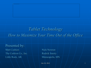 2012 NASBP Tablet Technology Survey