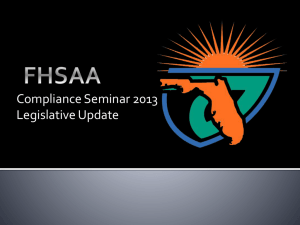 FHSAA Legislative Updates - Florida High School Athletic Association
