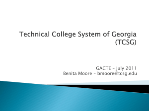 TCSG Update - GADOE Georgia Department of Education