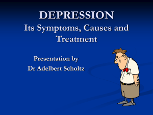 Depression - Dr. Adelbert Scholtz, Helderberg Counselling