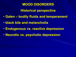 Abnormal Psych - mood disorders