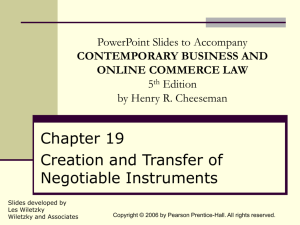 Chapter 019 - Creration & Transfer of Negotiable Instruments