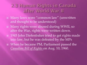 2.3 Human Rights in Canada after World War II