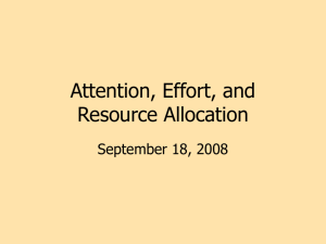 Attention, Effort, and Resource Allocation