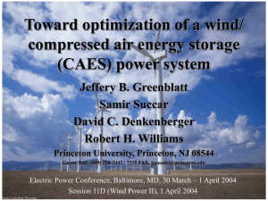 Toward optimization of a wind/ compressed air energy storage (CAES)