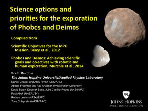 Science options and priorities for the exploration of