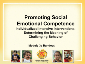 Challenging Behavior - Center on the Social and Emotional